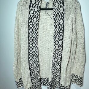 Lucky Brand Cream and Black Women's Cardigan